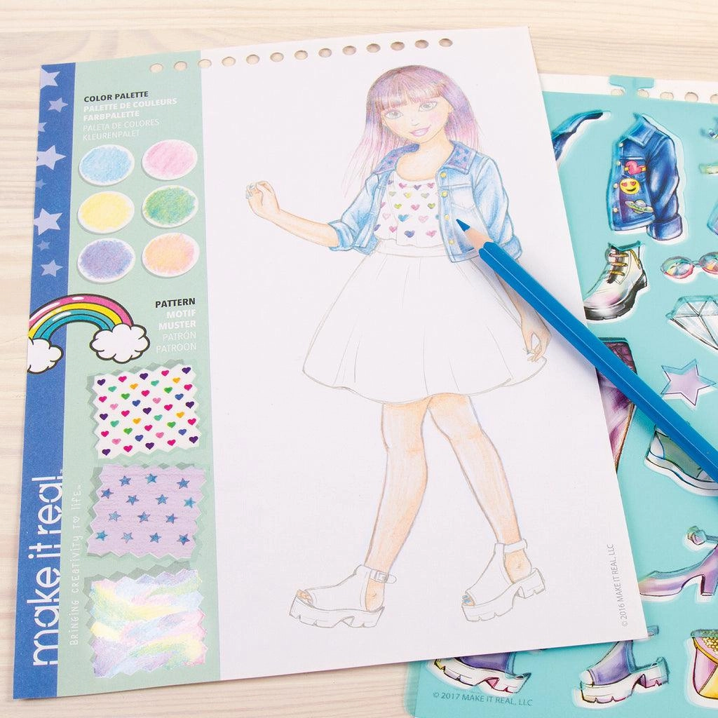 Make it Real Fashion Design Stickers & Sketchbook: Digital Dream