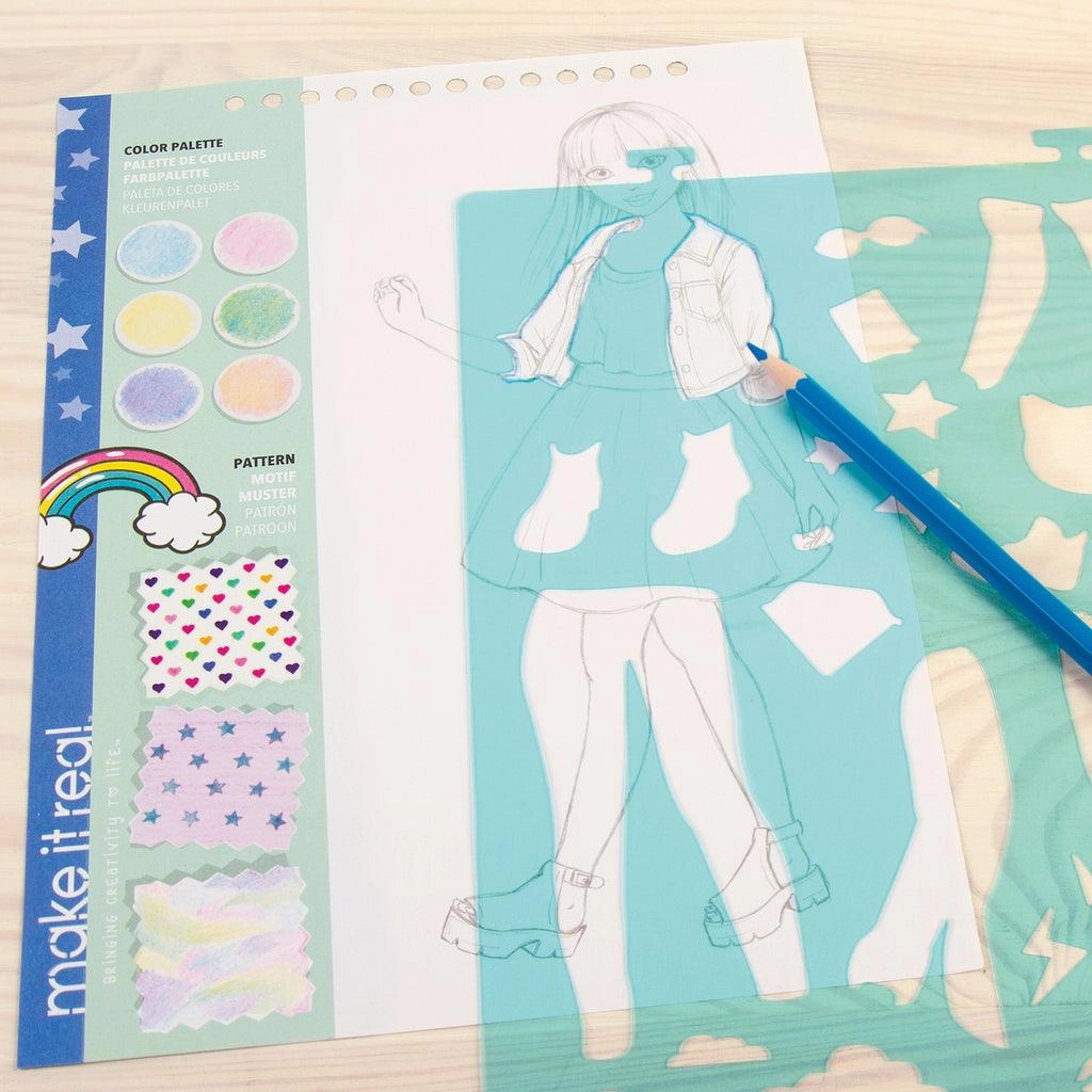 Make it Real Fashion Design Stickers & Sketchbook: Digital Dream