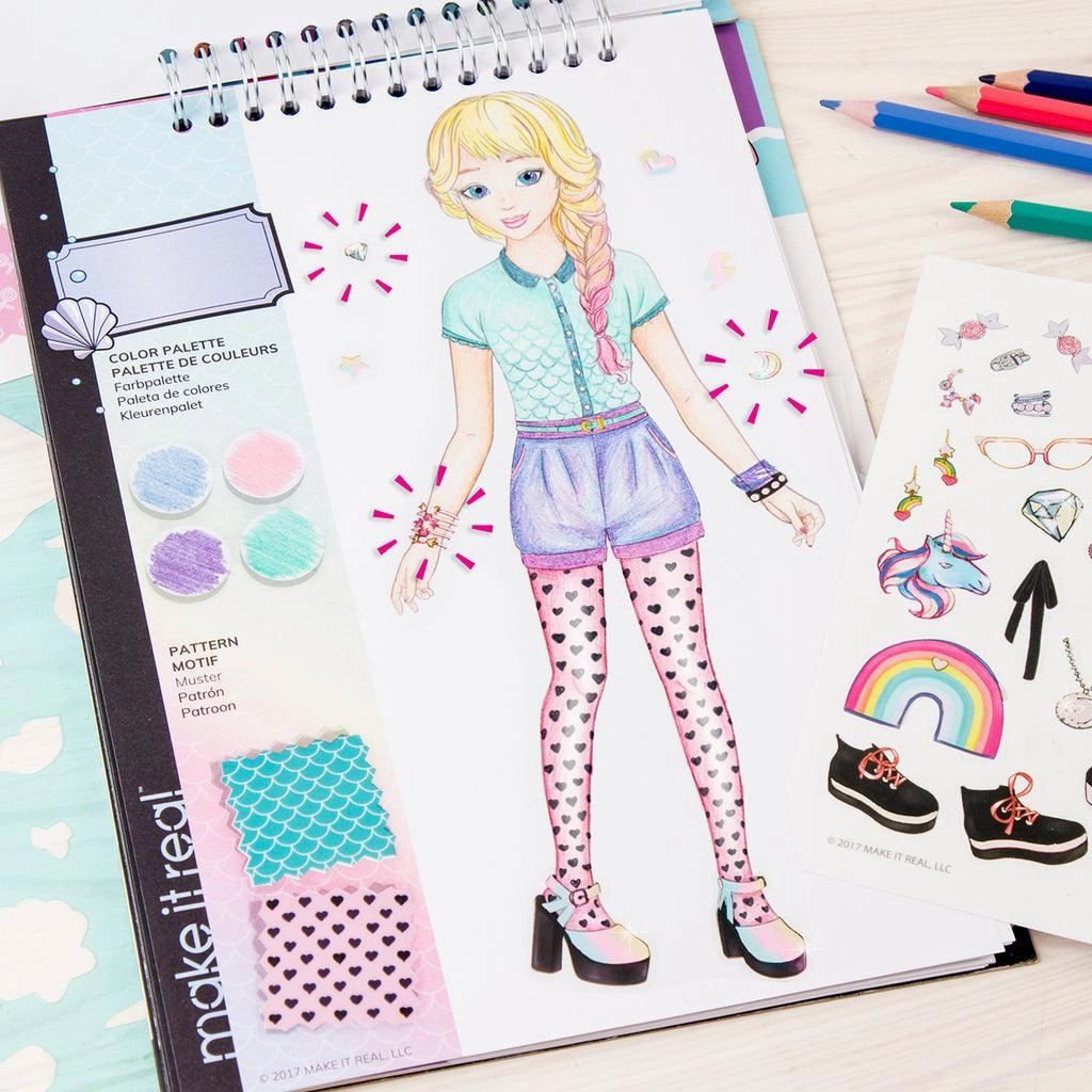 Make it Real Fashion Design Stickers & Sketchbook: Pastel Pop!