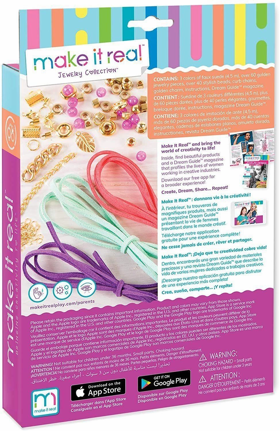 Make it Real Gold Link Jewellery Suede Bracelet & Choker Making Kit
