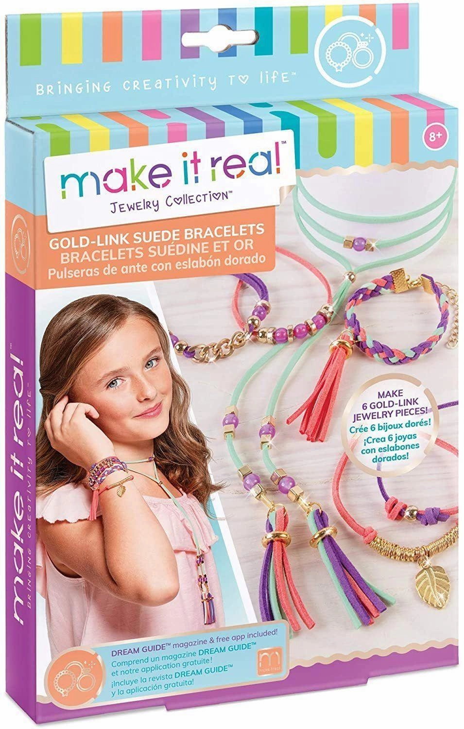 Make it Real Gold Link Jewellery Suede Bracelet & Choker Making Kit