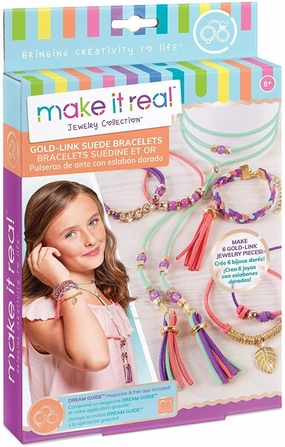 Make it Real Gold Link Jewellery Suede Bracelet & Choker Making Kit