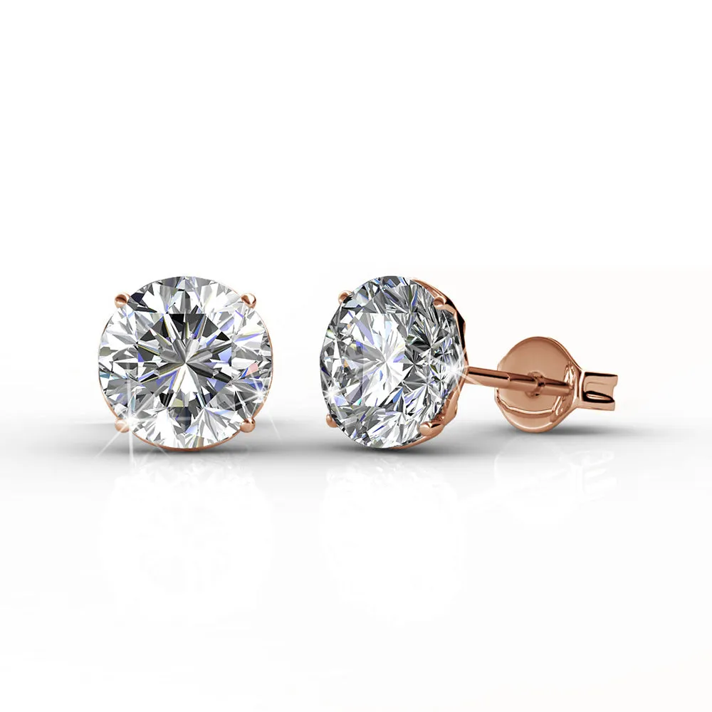 Mallory 18k White Gold Plated Stud Earrings with  Swarovski Crystal