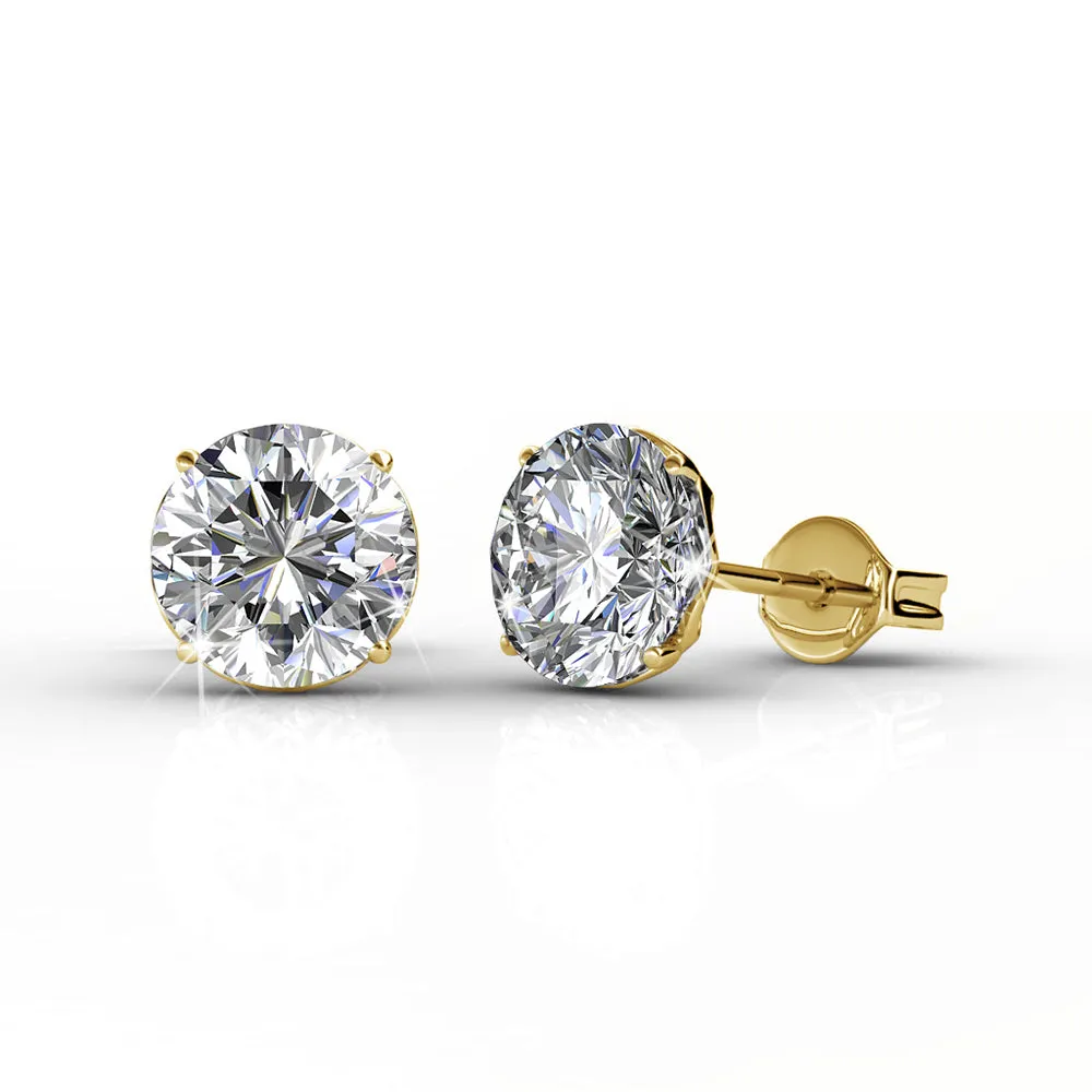 Mallory 18k White Gold Plated Stud Earrings with  Swarovski Crystal