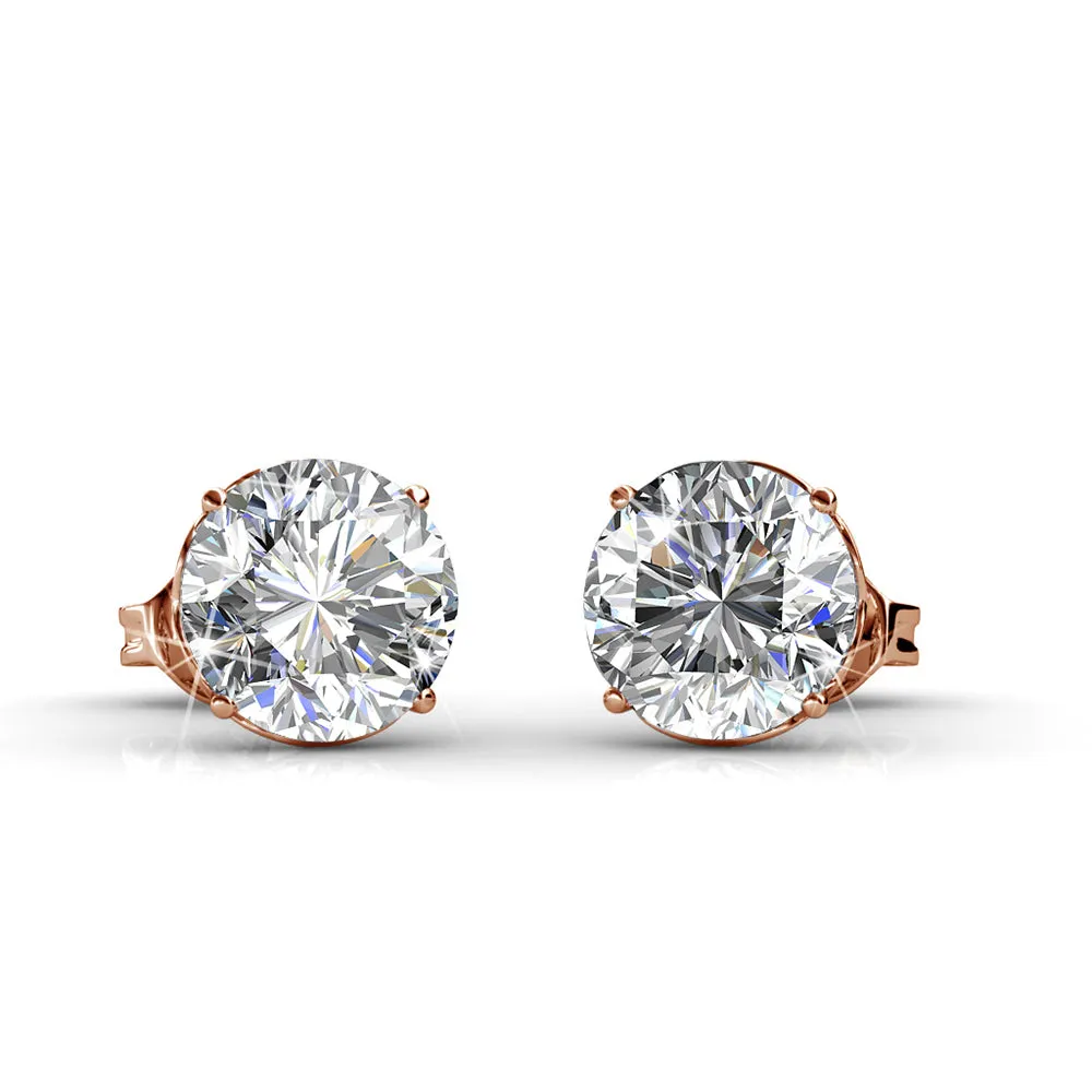 Mallory 18k White Gold Plated Stud Earrings with  Swarovski Crystal