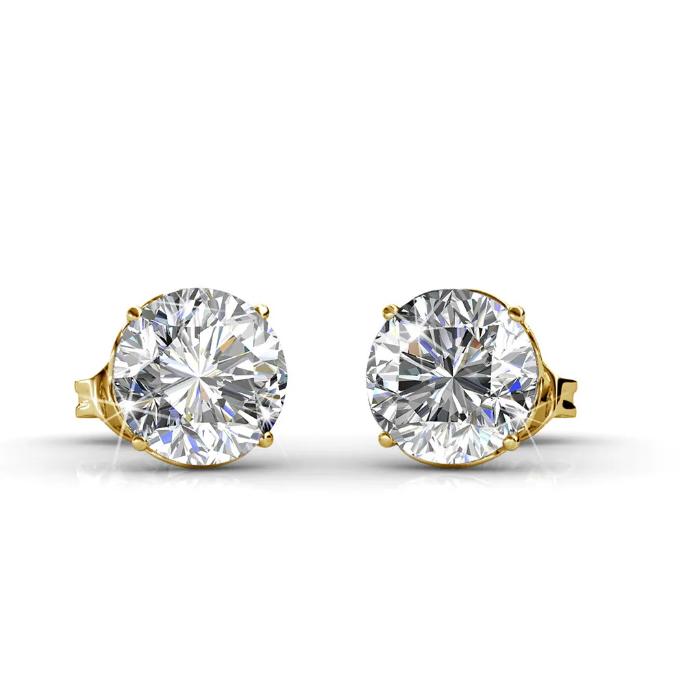 Mallory 18k White Gold Plated Stud Earrings with  Swarovski Crystal