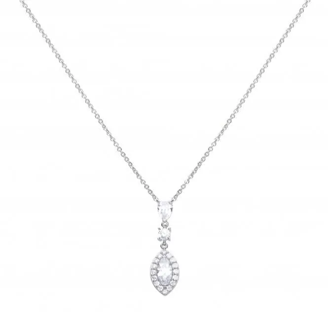 Marquise Pave Surround Cubic Zirconia Necklace N4340 Diamonfire Jewellery