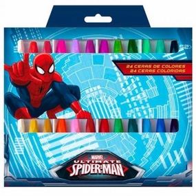 Marvel Ultimate Spiderman 24 Coloured Crayons