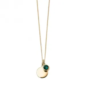May Yellow Gold Plated Birthstone Engravable Disc Swarovski Necklace P5012 Beginnings Jewellery