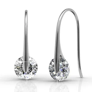 McKayla 18k White Gold Plated Drop Earrings with Swarovski Crystals