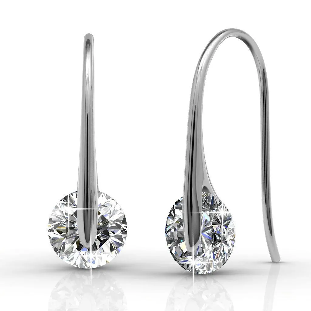 McKayla 18k White Gold Plated Drop Earrings with Swarovski Crystals