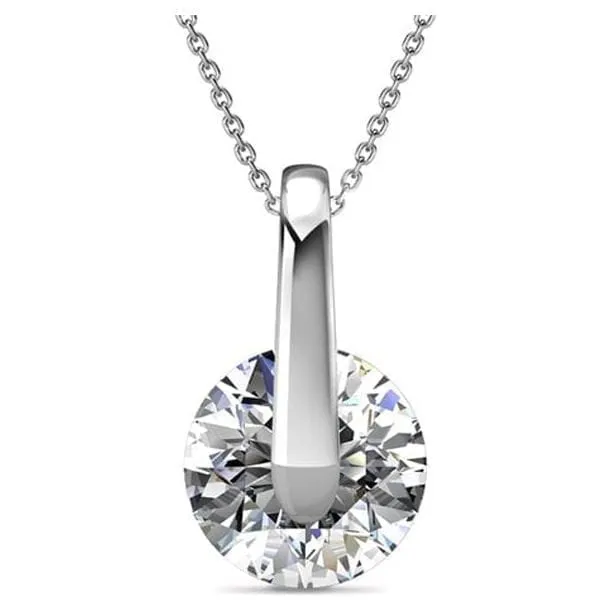 McKayla 18k White Gold Plated Necklace and Earrings Jewelry Set with Swarovski Crystals