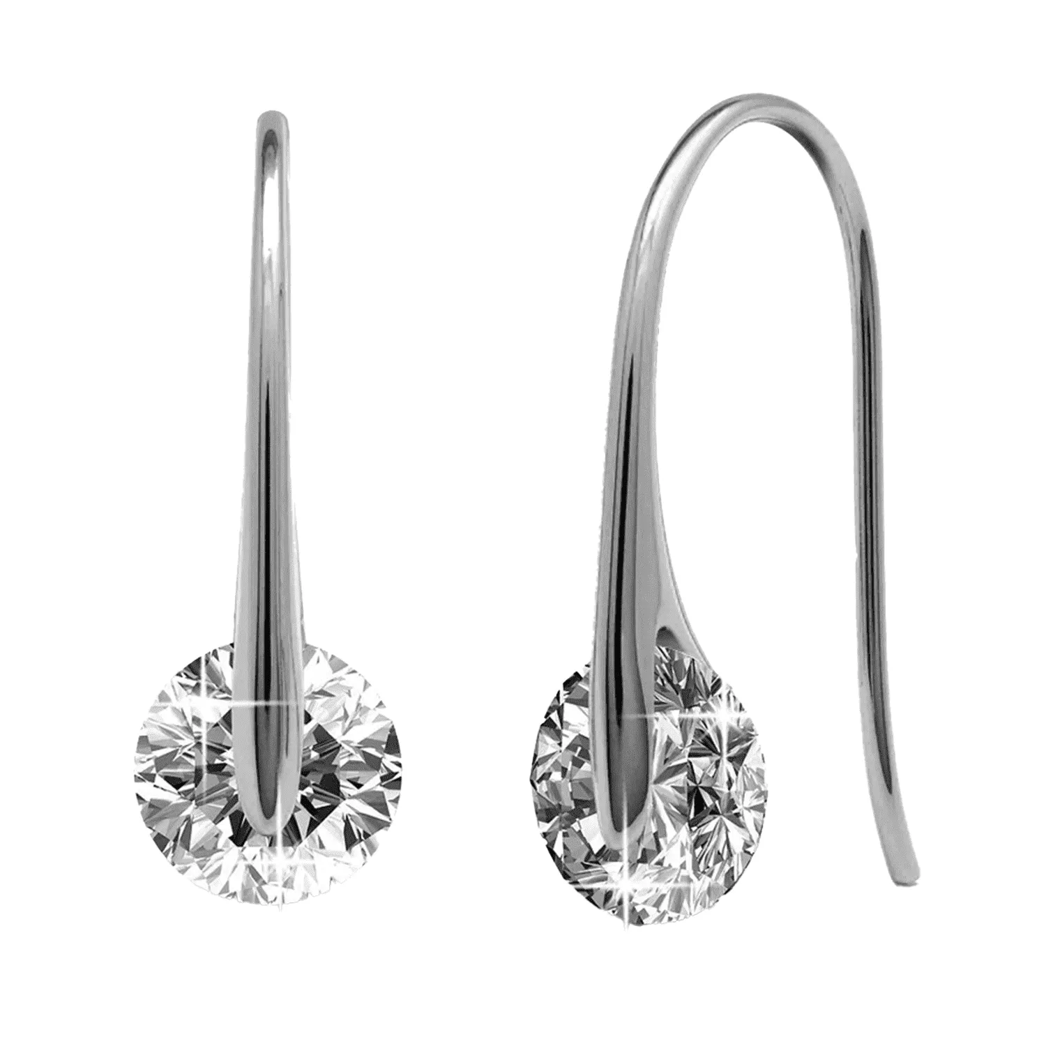 McKayla 18k White Gold Plated Necklace and Earrings Jewelry Set with Swarovski Crystals