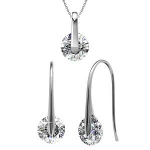 McKayla 18k White Gold Plated Necklace and Earrings Jewelry Set with Swarovski Crystals