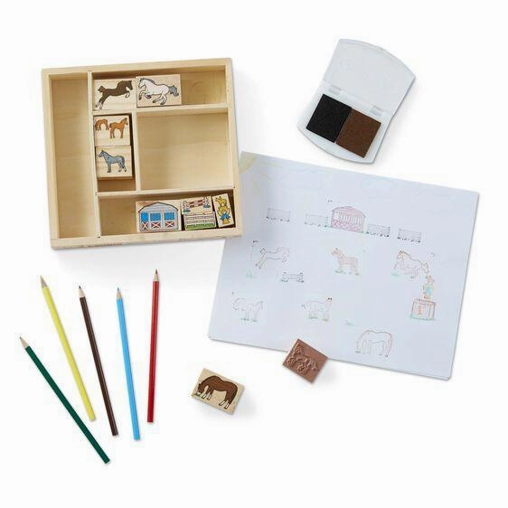 Melissa & Doug 12410 Wooden Stamp Set - Horses