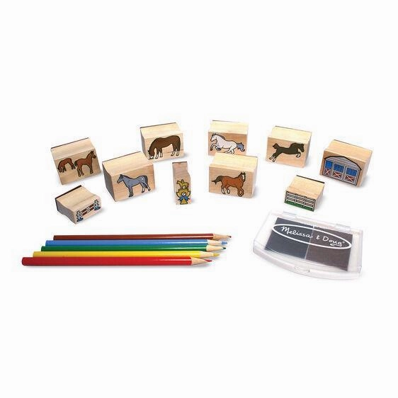 Melissa & Doug 12410 Wooden Stamp Set - Horses