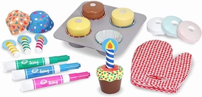 Melissa & Doug 14019 Wooden Cupcake Set