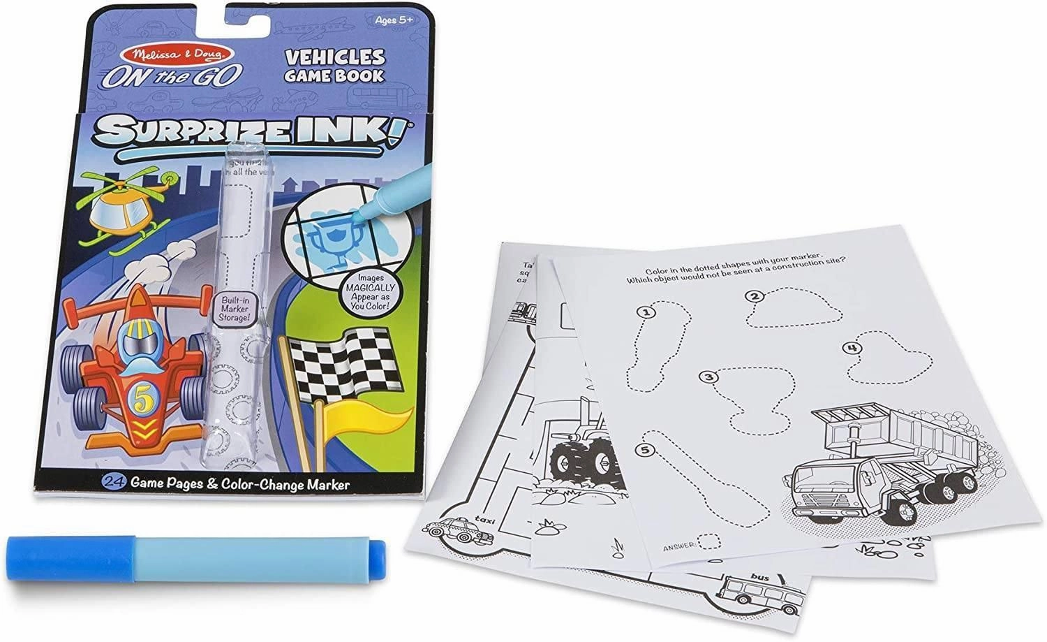 Melissa & Doug 15286 Surprise Ink, On The Go - Vehicles Game Book