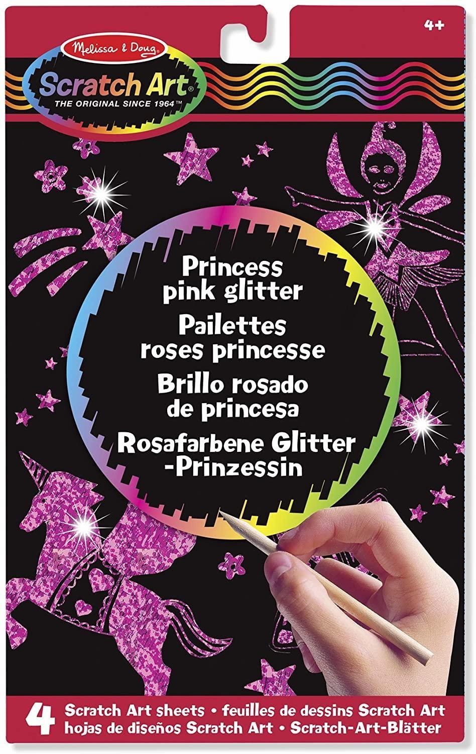 Melissa & Doug 15810 Princess Pink Glitter Scratch Art Boards