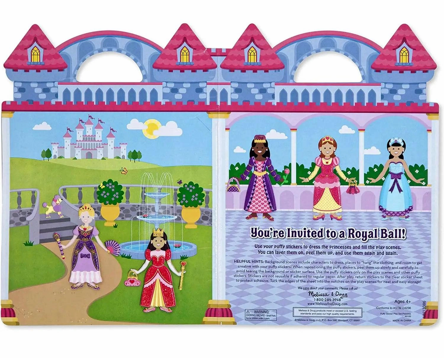Melissa & Doug 19100 Princesses Reusable Puffy Stickers