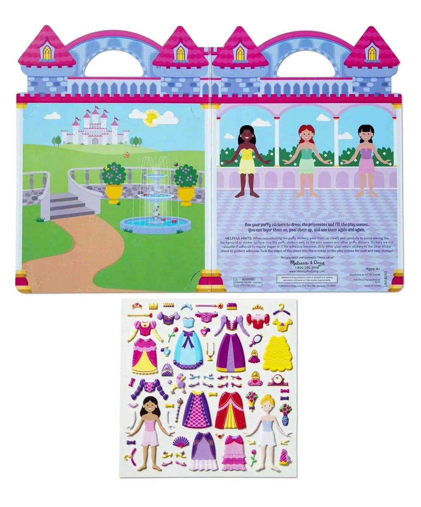 Melissa & Doug 19100 Princesses Reusable Puffy Stickers