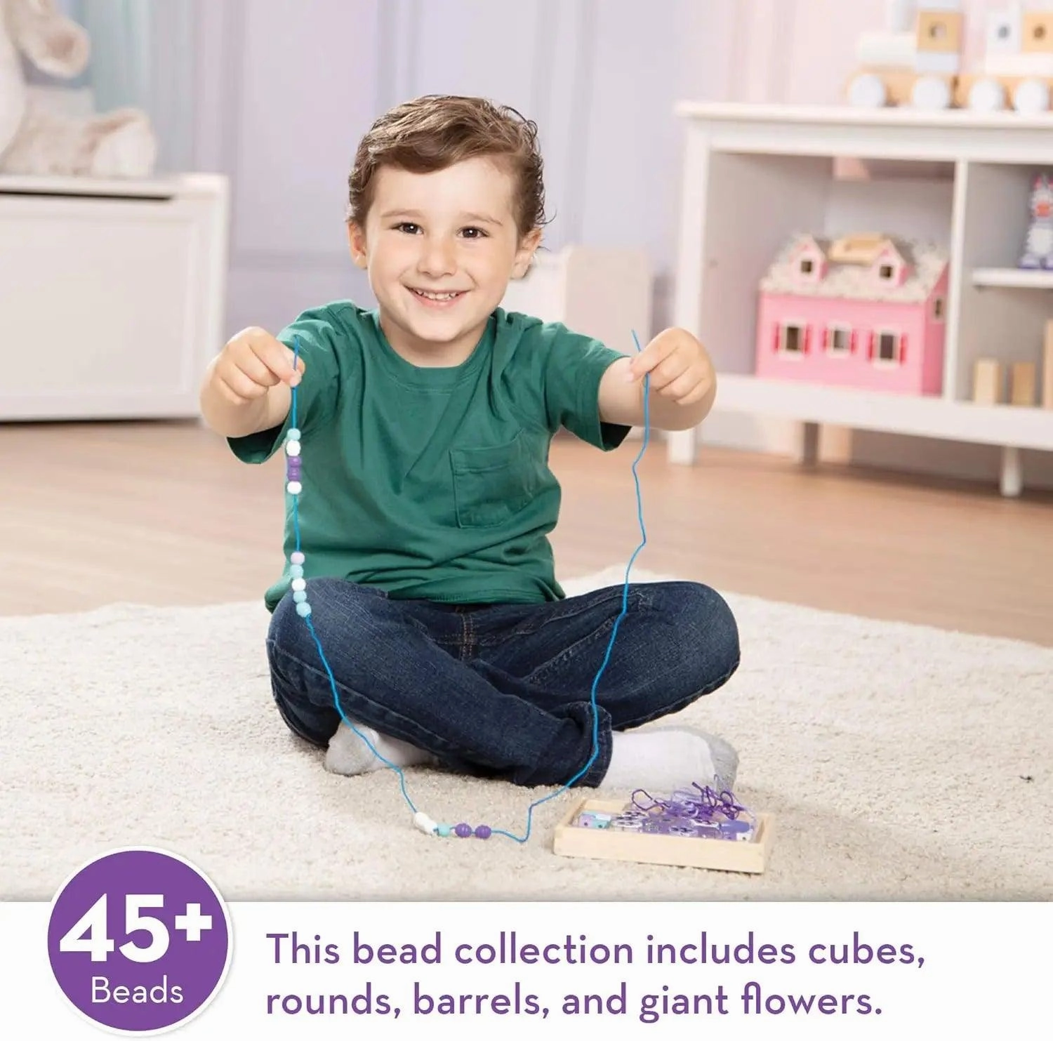 Melissa & Doug 19494 Sparkling Flowers Wooden Bead Set