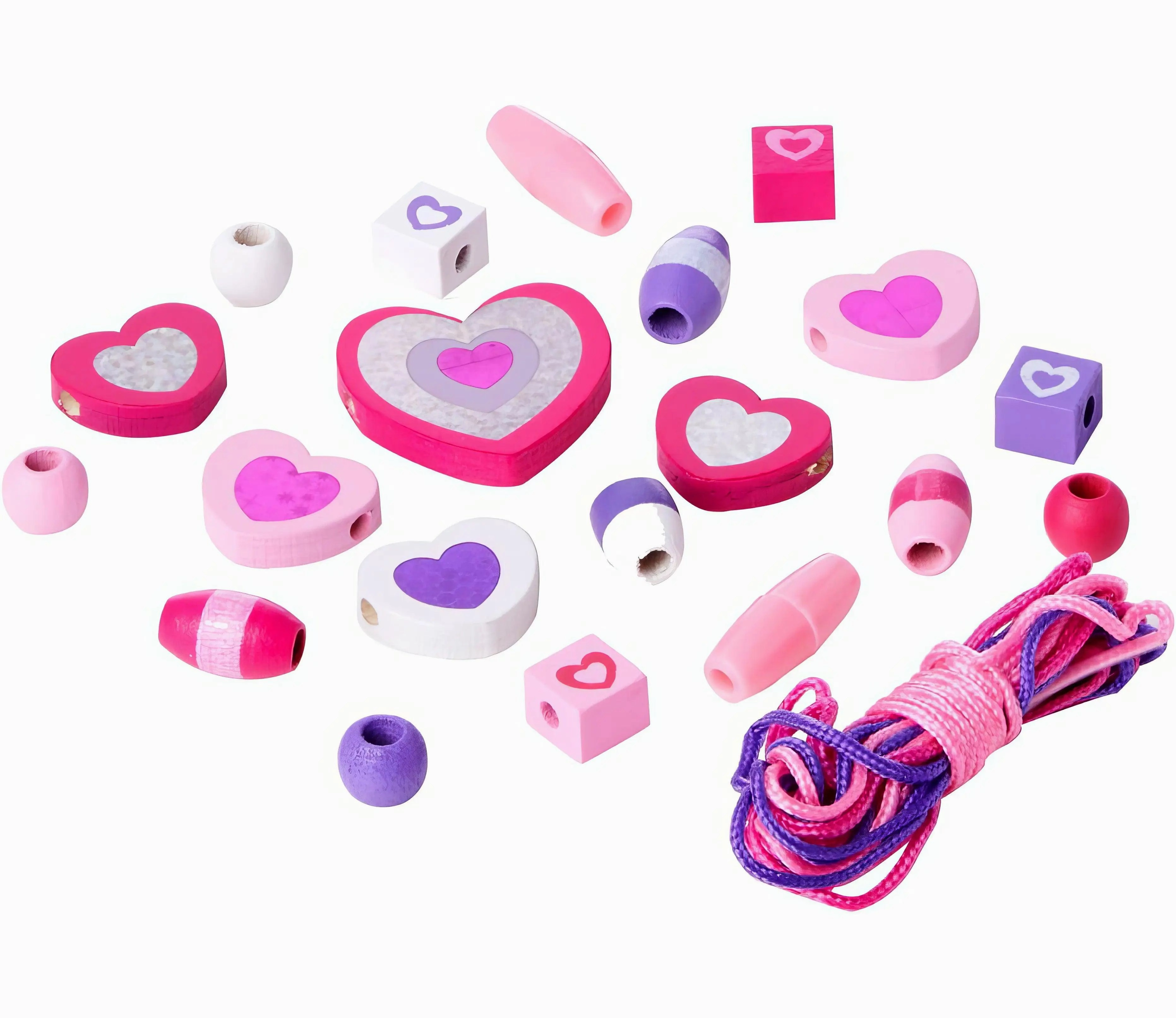 Melissa & Doug 19495 Shimmering Hearts Wooden Bead Set