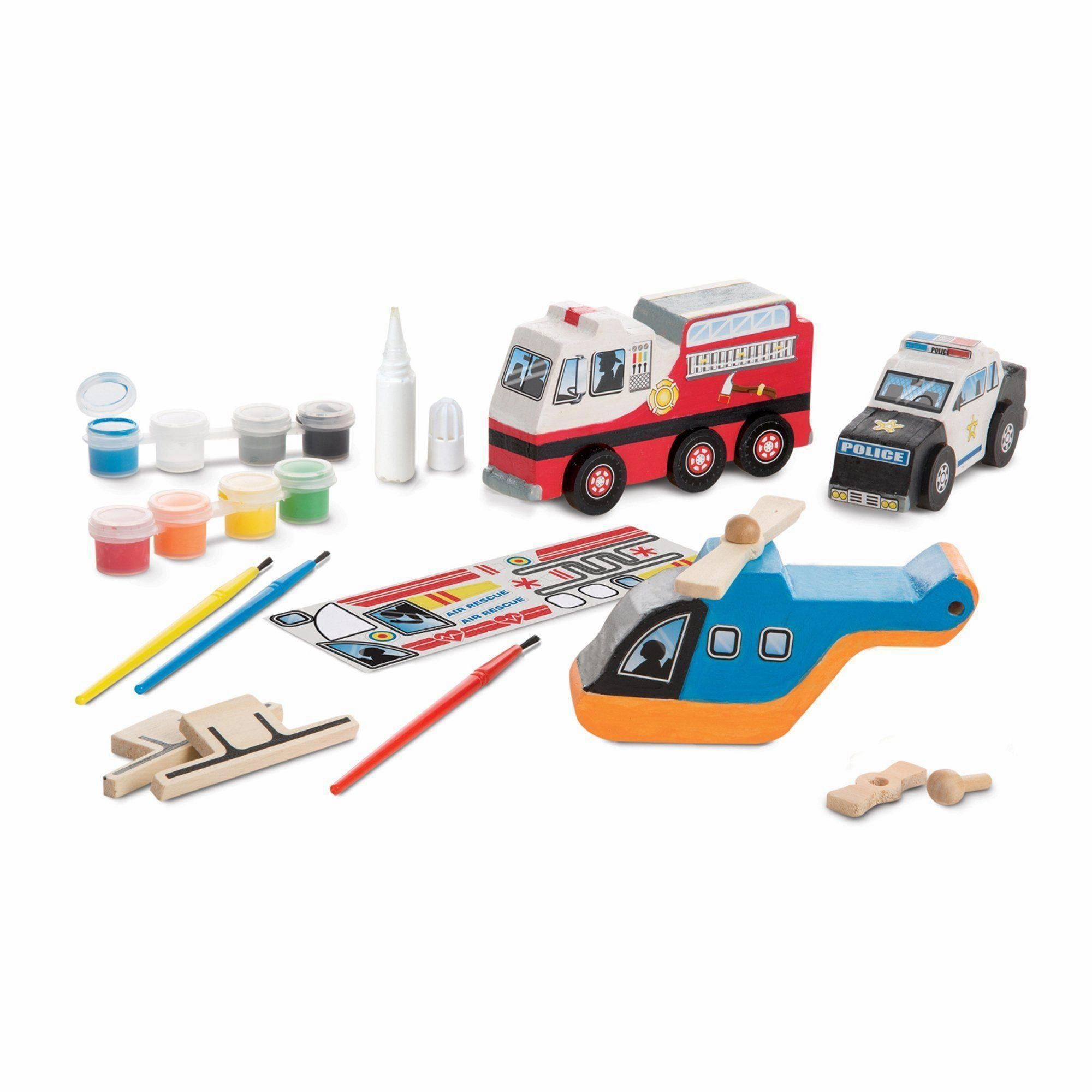 Melissa & Doug 19528 Created by Me! Rescue Vehicles Wooden Craft Kit