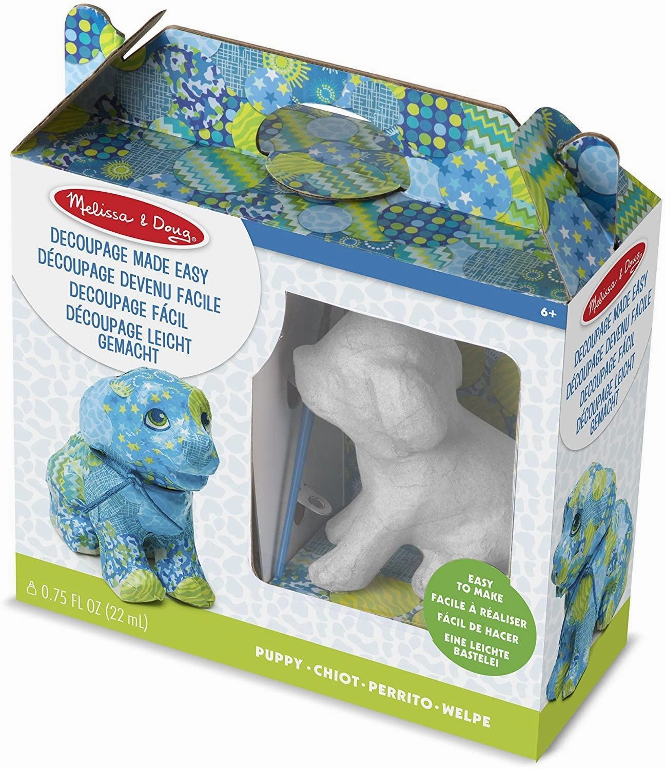 Melissa & Doug 40102 Decoupage Made Easy Puppy Paper Mache Craft Kit