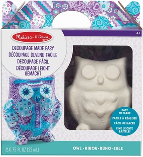 Melissa & Doug 40306 Decoupage Made Easy Owl Paper Mache Craft Kit