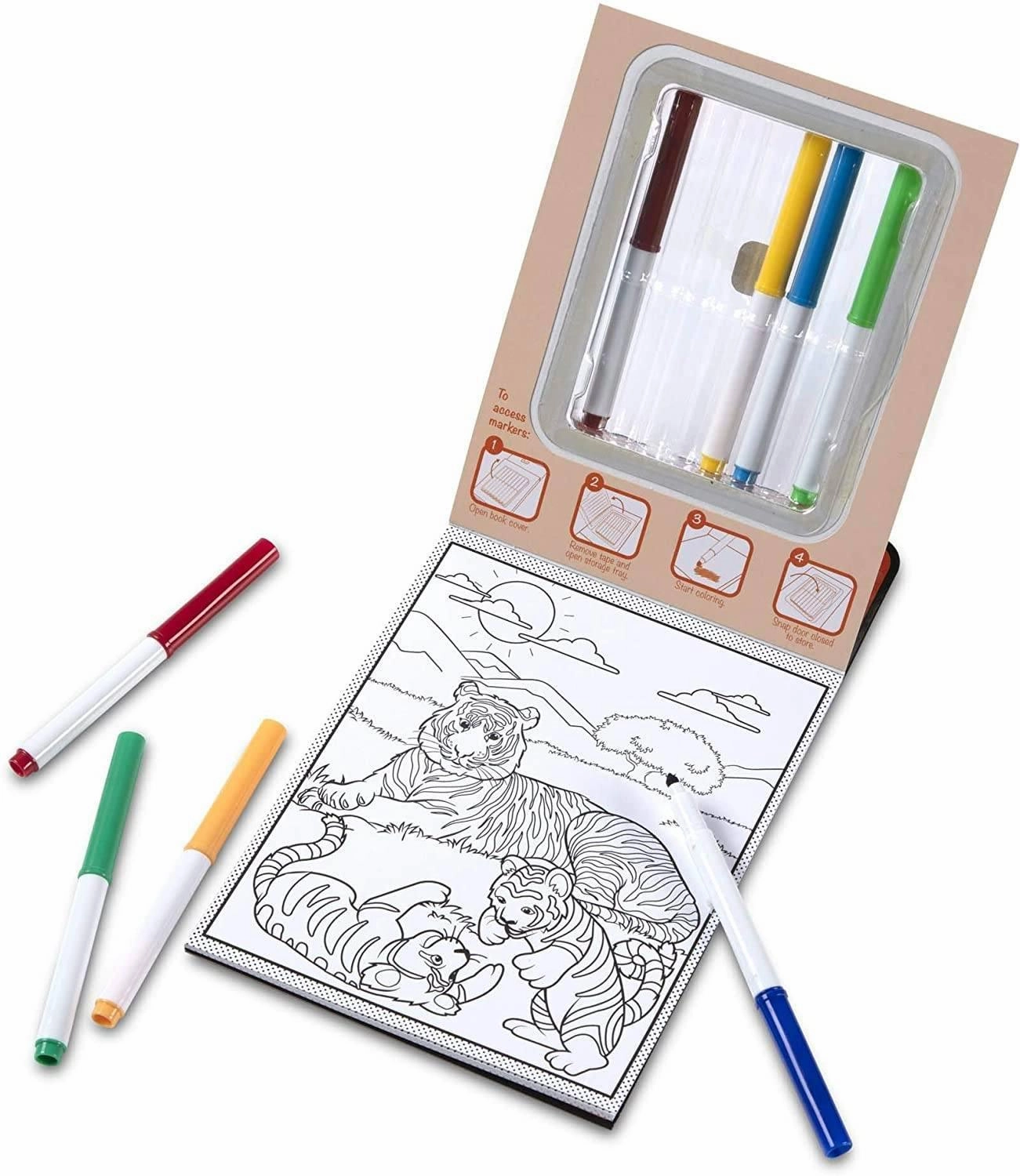 Melissa & Doug 40312 Magic-Pattern Wild Animals Colouring Pad