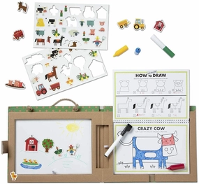 Melissa & Doug 41325 Reusable Drawing And Magnet Kit - Farm