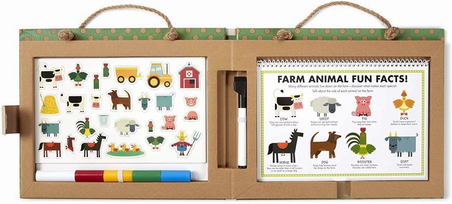 Melissa & Doug 41325 Reusable Drawing And Magnet Kit - Farm