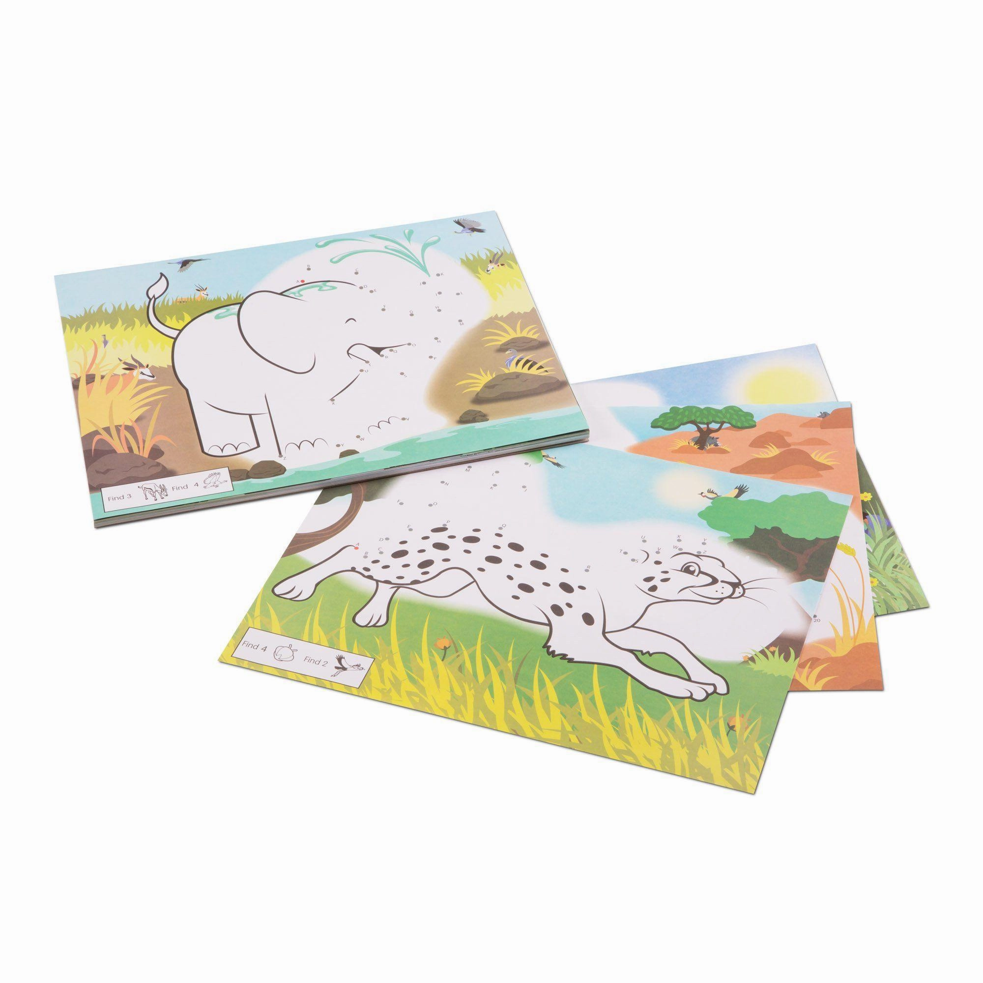 Melissa & Doug ABC 123 Dot-to-Dot Coloring Pad - Wild Animals