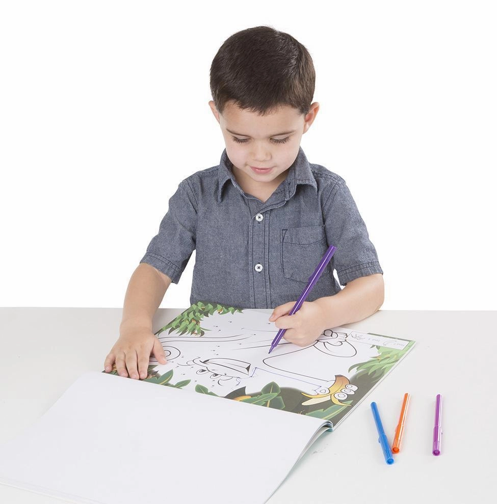 Melissa & Doug ABC 123 Dot-to-Dot Coloring Pad - Wild Animals