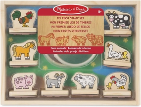 Melissa & Doug My First Wooden Stamp Set - Farm Animals