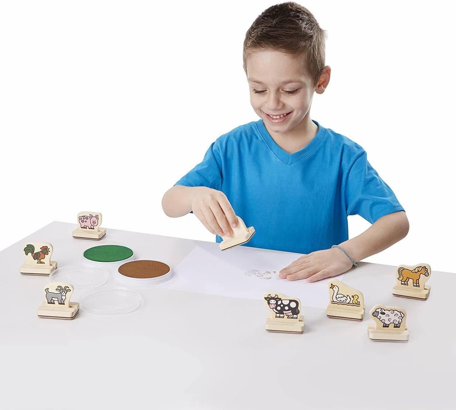 Melissa & Doug My First Wooden Stamp Set - Farm Animals