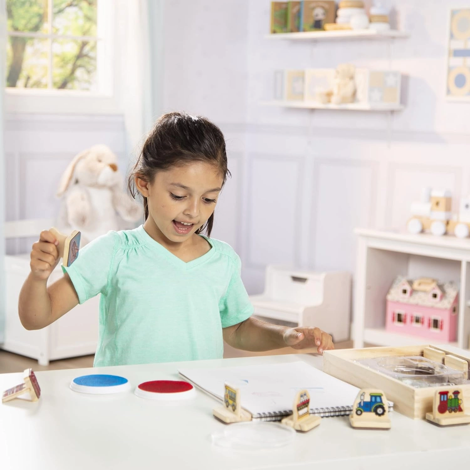 Melissa & Doug My First Wooden Stamp Set - Vehicles