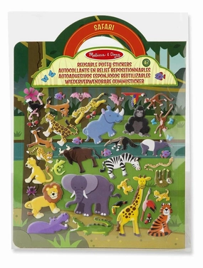 Melissa & Doug Reusable Puffy Sticker Play Set - Safari