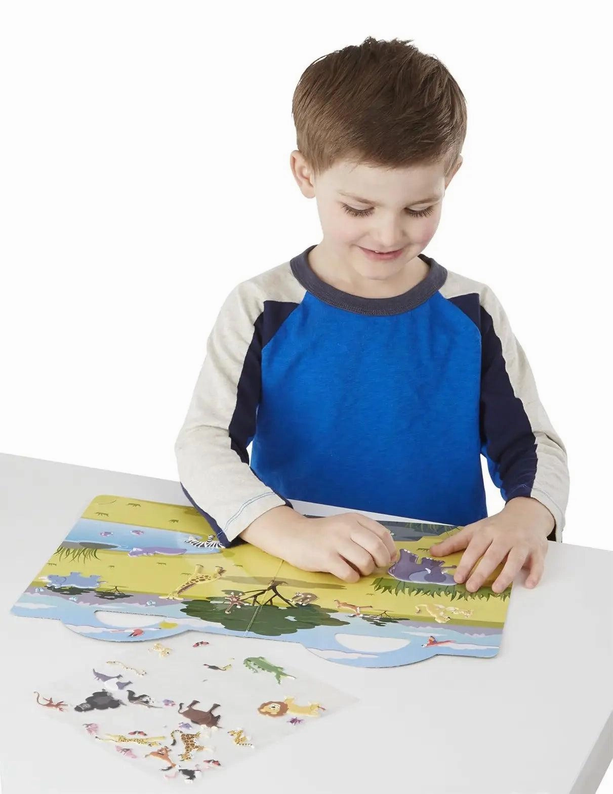 Melissa & Doug Reusable Puffy Sticker Play Set - Safari