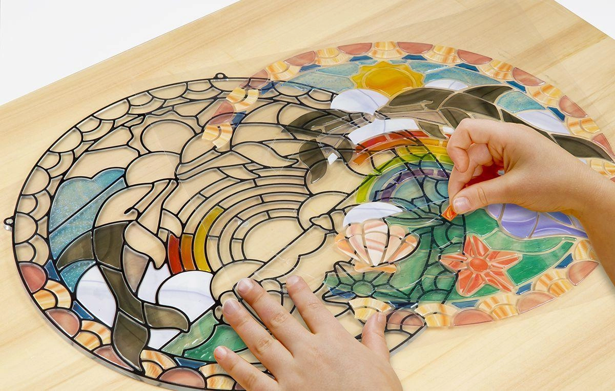Melissa & Doug Stained Glass Dolphin Craft Sticker Kit