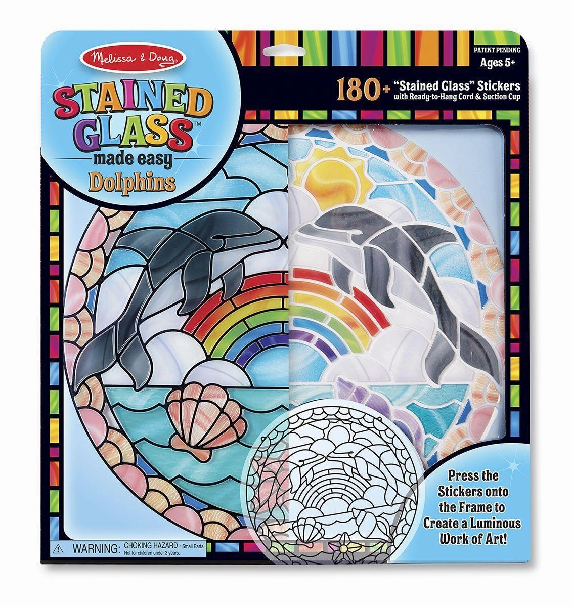 Melissa & Doug Stained Glass Dolphin Craft Sticker Kit