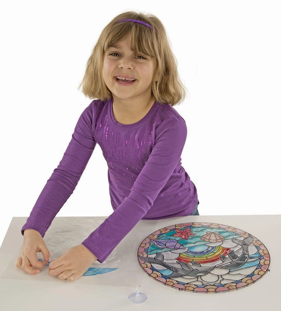 Melissa & Doug Stained Glass Dolphin Craft Sticker Kit
