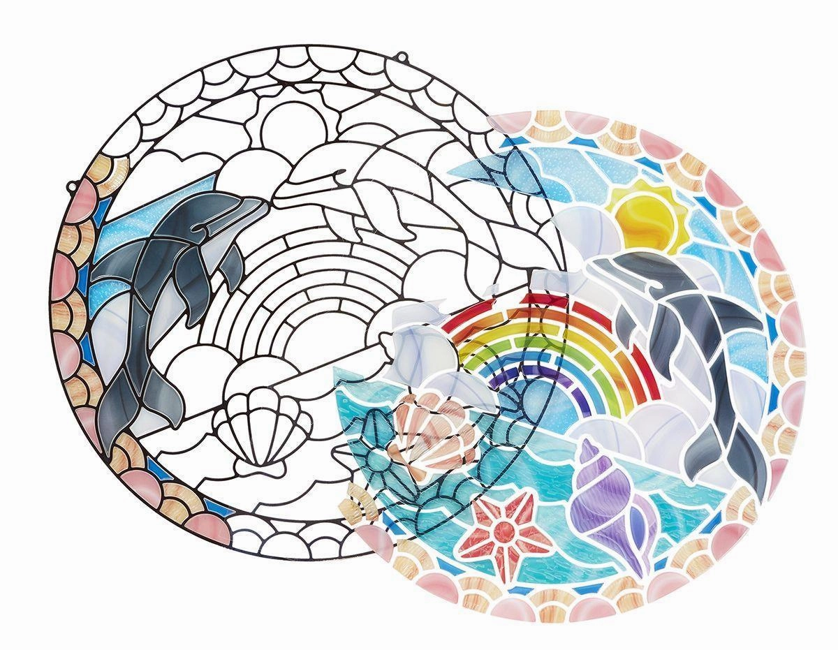 Melissa & Doug Stained Glass Dolphin Craft Sticker Kit