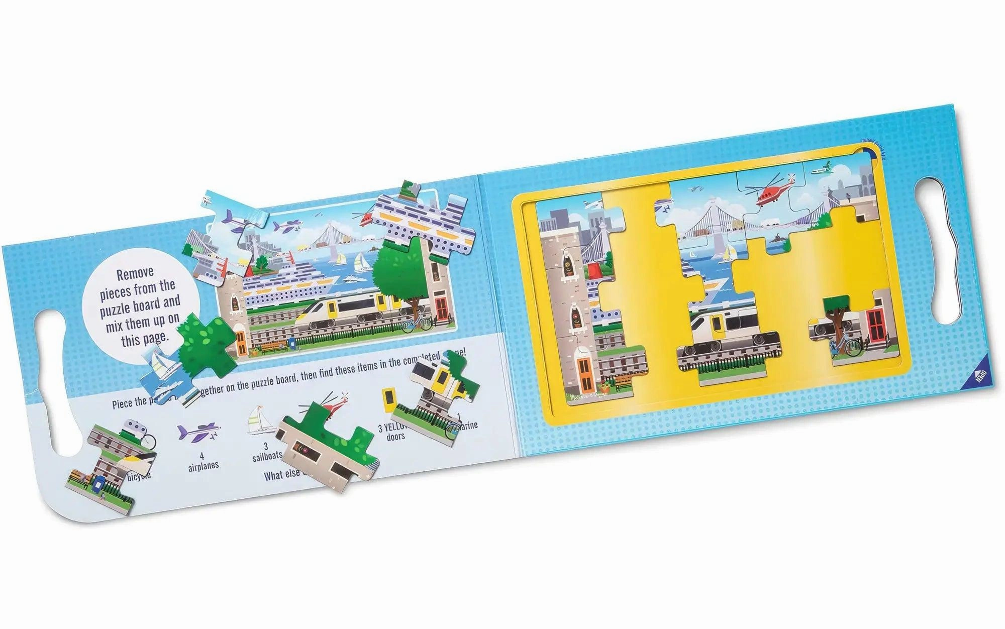 Melissa & Doug Take Along Magnetic Jigsaw Puzzles Travel Toy Vehicles