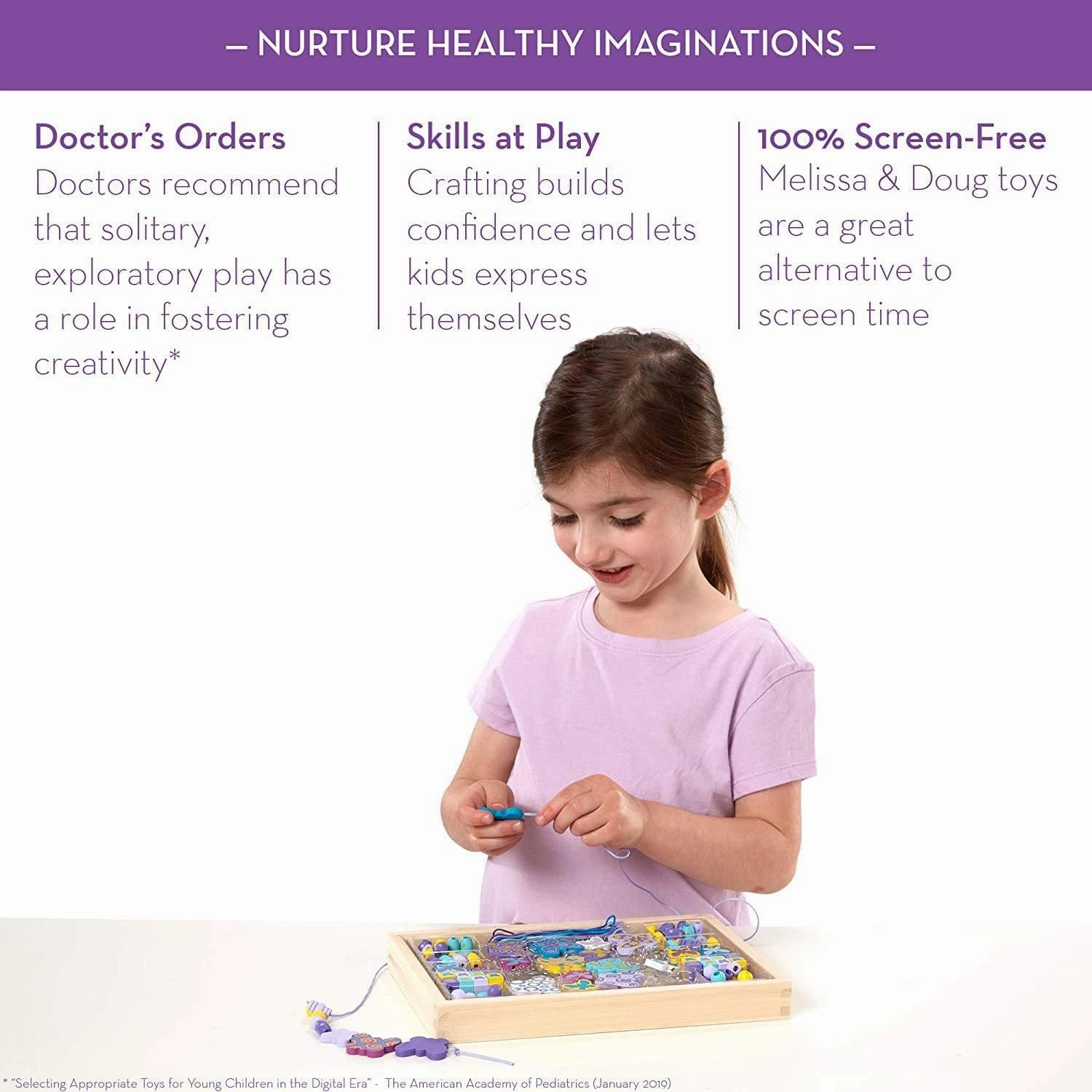 Melissa & Doug Wooden Butterfly Beads