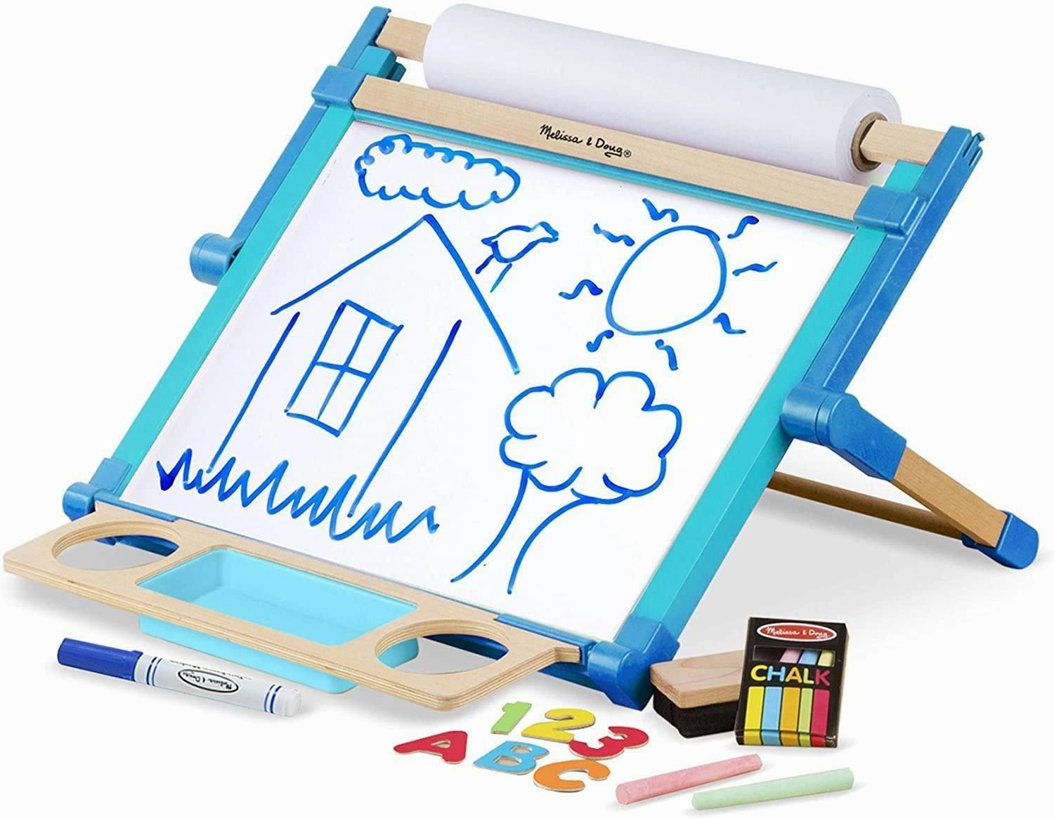 Melissa & Doug Wooden Double-Sided Tabletop Easel