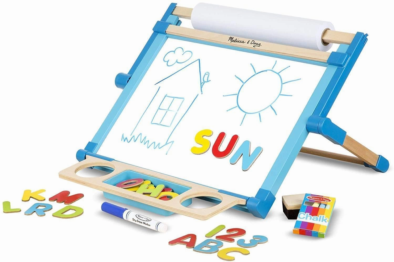 Melissa & Doug Wooden Double-Sided Tabletop Easel