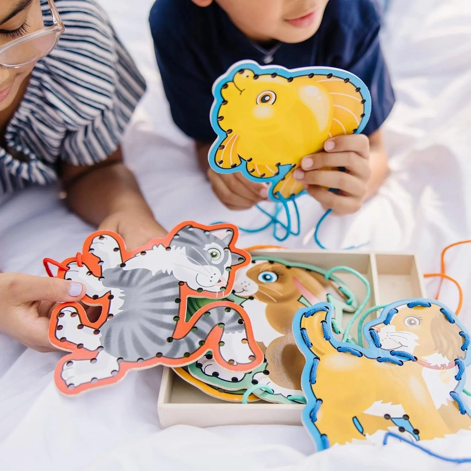 Melissa & Doug Wooden Panels & Laces Activity Set - Pets