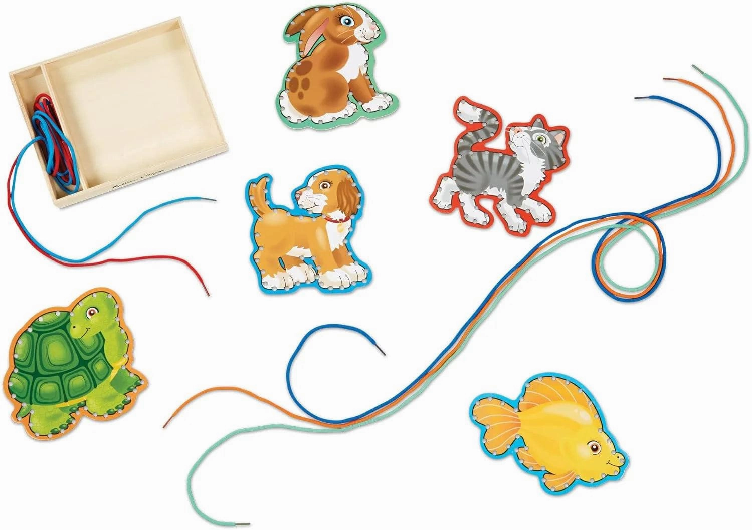Melissa & Doug Wooden Panels & Laces Activity Set - Pets